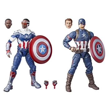 Original Marvel Legends Serie de 6 inch, Captain America 2-Pack Steve Rogers Sam Wilson figurina de Colectie Jucarie Cadou