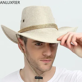H6788 Vest Pălărie De Cowboy Om De Vară De Protecție Solară În Aer Liber, Umbrelă De Soare Capac De Sex Masculin De Jazz De Călătorie De Pescuit De Munte Casual Pălării
