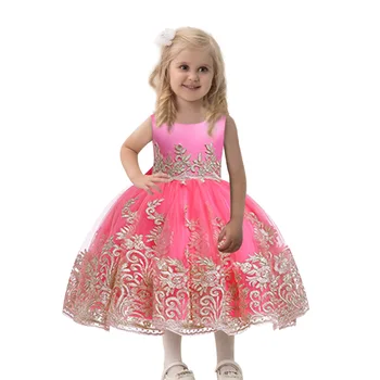 2020 noua moda pentru copii haine Copii rochie de aur brodate princess dantela poncho