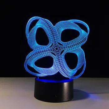 Geometrice 3D Touch Lumina Lampa LED 7 Culori Copil de Dormit de lumină LED Lampara Acrilice USB 3D Veioza Copii 3D Lumina de Noapte