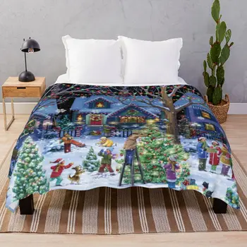 Decorare De Crăciun Pătură Flanel Decor Textil Ultra-Moale Arunca Pături pentru Pat Acasă Canapea, Birou de Turism