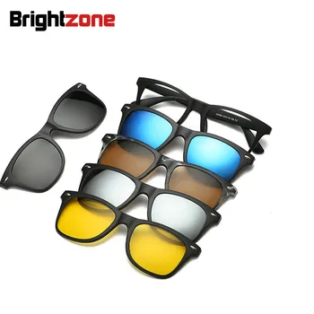 Set Pahare Un Cadru Cinci Bucată Clip-on ochelari de Soare, Umbrele de soare Barbati Femei Magnet Stick Optice Rama de Ochelari Ochelari de vedere Oculos