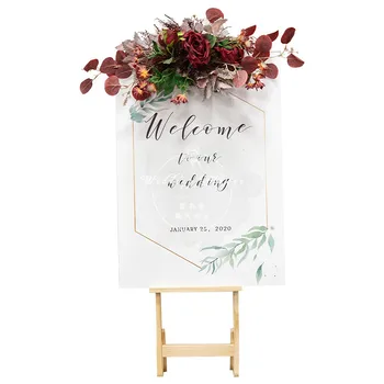 Noi personalizate nunta florale recuzită card de bun venit florale artificiale semn creativ colț florale ghirlanda decor buchet de flori