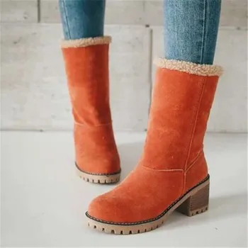 Femei Blană de Iarna Cald Cizme de Zapada Doamnelor lână Cald papuceii Glezna Cizme Pantofi Confortabili plus dimensiune 35-43 Casual Femei Mijlocul Cizme