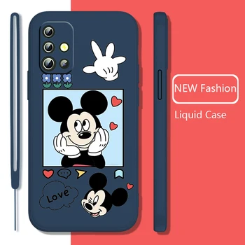 Mickey mouse-ul drăguț cuplu Caz de Telefon Pentru Samsung Galaxy A73 A53 A33 A52 A22 A32 A71 A51 A21S A03S A50 Lichid Coarda Acoperi Fundas