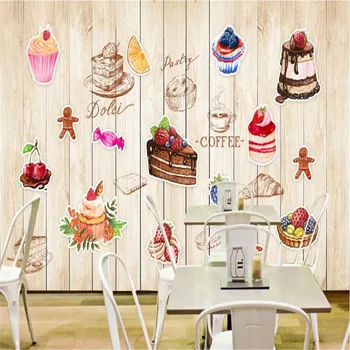 Personalizat Drăguț Tort Desert Magazin Industrial Decor Mural Tapet 3D Cupcake Studio West Point Casă de Fundal de Hârtie de Perete 3D