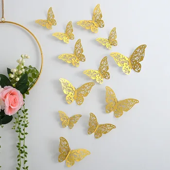Festivalul de nunți Eveniment Gol Afară de Fluture Perete Autocolant 3D Hârtie Cameră Decor Fluture Stabilirea Ornamente Accesorii