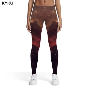 KYKU Galaxy Jambiere Femei Nebula Pantaloni Spațiu de Imprimare 3d Univers Elastic Femei Jambiere Pantaloni Casual Moda Vara Creion