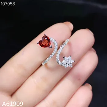 KJJEAXCMY boutique de bijuterii argint 925 incrustat granat natural piatră prețioasă de sex feminin set inel de sprijin de detectare mini