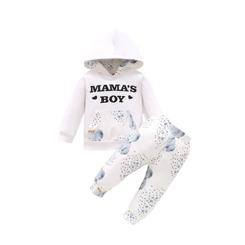 2020 Pudcoco 0-18M Nou-născut Baby Boy Fata de Toamna Îmbrăcăminte Costum cu Maneci Lungi Scrisoarea Imprimate Hanorac Animal Pantaloni de Costum Seturi