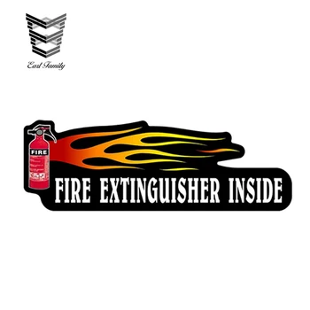 EARLFAMILY 15cm x 5cm Stingător de Incendiu în Interiorul Decal Autocolant Semi Camion Masina Fereastră Portieră Bara Decalcomanii Autocolante Auto