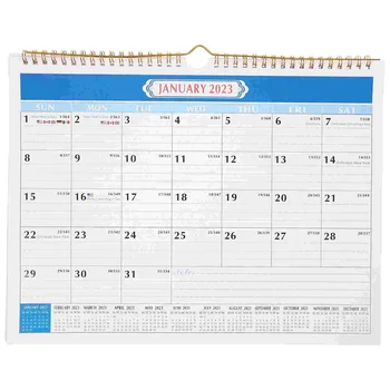 Calendar De Perete Planificator De Calendare Lunare Spirală Birou 2023 Agățat Engleză 2024 Luna Birou Plan De Zi Cu Zi De Advent, Crăciun Legat