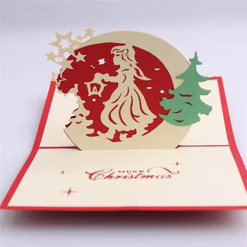 1 Set Pop-Up 3D Crăciun cărți Poștale Cadouri Card Plic Kit, Ziua Îndrăgostiților Petrecere de Crăciun Carte de Invitație Felicitari