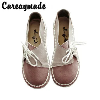 Careaymade-Fierbinte,Nou stil de casă lucrate manual din piele pantofi pentru femei,arta retro cap rotund fund moale pantofi plat,în 3 culori