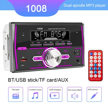 2 Din Masina Radio Player Stereo AUX Bluetooth-Radio Auto compatibil Lumini Colorate Electronice Auto Accesorii