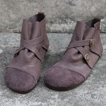 Pantofi pentru femei Cizme Glezna 100% Piele naturala pentru Femei Cizme Toamna anului 2019 Doamnelor Cizme de sex Feminin Încălțăminte