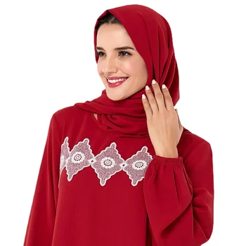 2021 Nou Musulman Orientul Mijlociu, Dubai Eșarfă Roșie Gheață Crep De Mătase Femei Eșarfă Frizură Monocrom Eșarfă Lungă Temperament Tifon