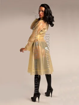 Cool femei transparente costum de latex 100% manual sexy lungi din latex strat de 0,4 mm grosime latex natural materiale