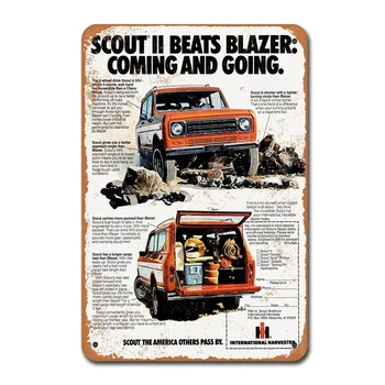 1977 Internațională Scout II 2 Epocă Tin Semn de Metal Decor de Metal Semn de Metal Poster Semn de Perete Poster de Perete Autocolant Perete Decor de Perete