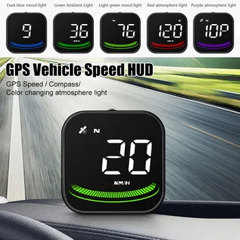 G4 Masina HUD Vitezometru Head Up Display Digital GPS HUD cu LED de Lumină Ambientală, Busolă Depășirea vitezei de Conducere Oboseala Memento