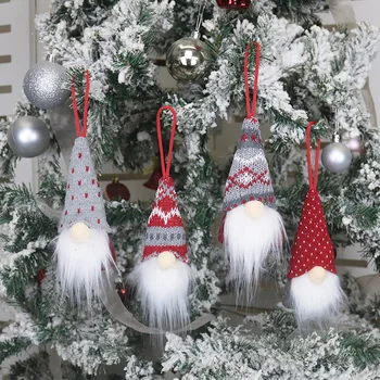 Crăciun Roșu Gri Fără Chip Păpuși Copac Decor De Anul Nou 2022 Ornament Mos Craciun Papusa Decor Pentru Acasă Vesel Crăciunul Navidad