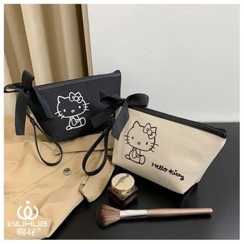 Noi De Vânzare Fierbinte Sanrio Hello Kitty Portabil Sac De Cosmetice Machiaj Caz De Spălare Geanta Femei Machiaj Sac Pungă Pungă Kawaii Geantă De Mână De Caz Creion