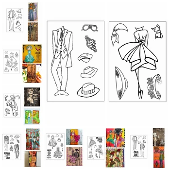 Clar Silicon Timbre Decora Carduri Album Ambarcațiuni Șablon Haine De Moda Costum Fusta Pantaloni Casual, Formal Accesorii De Lux