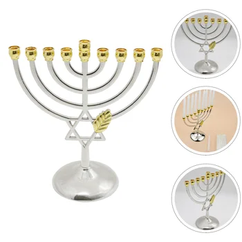 Suport Lumanare Hanukkah Menora Evreiască Suport Metalic Chanukah Titularii Desktop Branchcandelabra Petrecere Ornament De Masă Cupe De Bază