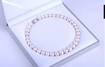 femeile cadou cuvânt Bijuterii Argint Incuietoare 17INCH AAAA 10-11mm Natural de sud a mării reale rotund ALB colier de perle