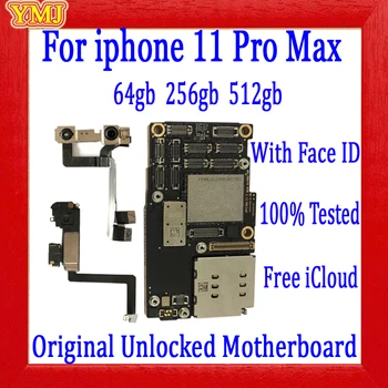 Pentru iPhone 11 Pro Max Placa de baza Nu icloud,100% Original de Deblocare Cu/Fără Față ID-ul Plin Chips-uri Testate logica bord Bun Lucru 64GB