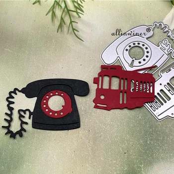 Telefon Vintage de autobuz de Metal de Tăiere Moare Șabloane Pentru DIY Scrapbooking Decorative Relief Artizanat Mor de Tăiere Șablon
