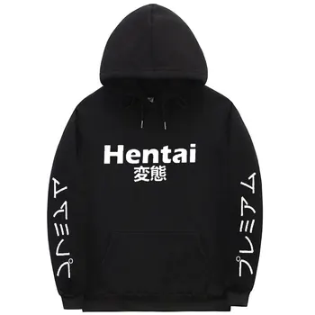 Hentai Amuzant scrisoare de imprimare Hanorace Streetwear stil Japonez Hanorac cu glugă Bărbați Femei Harajuku style moda hoodie