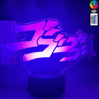 Anime Aventura Bizar JoJo lui Scrisoare de Design de Lumină de veghe Led cu Senzor Tactil Colorat Veioza pentru Decor Acasă de Masă 3d Lampa Cadou
