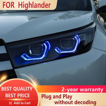 Pentru Toyota Highlander Lampă de Cap 2018 Accesorii Auto Ceata Lumini de Zi de Funcționare Lumina DRL H7 LED Bi Xenon Bec Faruri