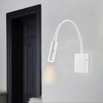 Modernă cu Led-uri Lampă de Perete Carte de Lectură Lumină Design Nou Tub Flexibil de Studiu Sala de Lectură Lampă de Perete cu intrerupator Lumina de Interior de Prindere