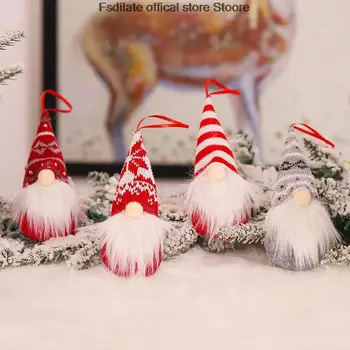 Jucărie de crăciun de decorare tricotate din lână pădure, omul păpușă mică farmec fără chip de păpușă decorare pom de Crăciun pandantiv Mos Craciun