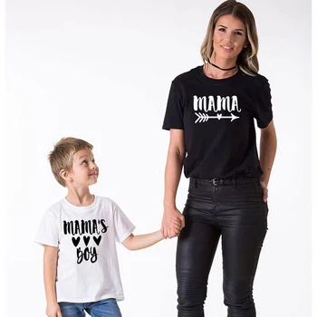Mama Mamas Boy Girl T Shirt Mami Și Cu Mine Tinutele Mama Fiica Potrivire Haine Copii Body Copii Cu Maneci Scurte Topuri Femei Tricou