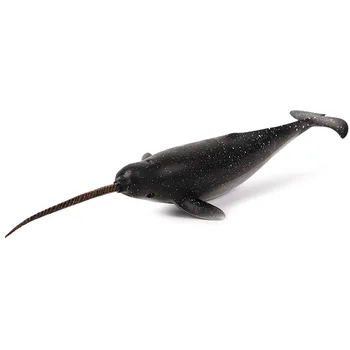 Simulate animal marin model Narval viața Marină balena model solid cognitivă a copiilor jucărie ornament