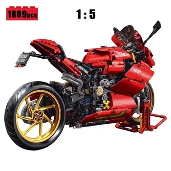 T4020 1809PCS 1:5 High Tech Motociclete Model de Masina Blocuri de masina de Curse de Viteză Vehicul de Oraș MOC Motocicleta Cărămizi Truse de Jucării