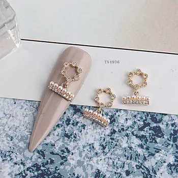 5pcs floare pearl zircon tassel pandantiv decoratiuni de arta unghiilor cristale unghii accesorii unghii strasuri farmece nails art TN4936