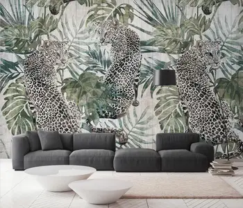 Personalizate 3d tapet mural European retro modern minimalist planta verde fundal tigru de Hârtie Papel De Parede 3D