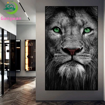 Black & White Lion Imagine Animal 5D Diamant Tabloul Complet Piața Diamant Rotund Mozaic Broderie Stras DIY Acasă Decorare