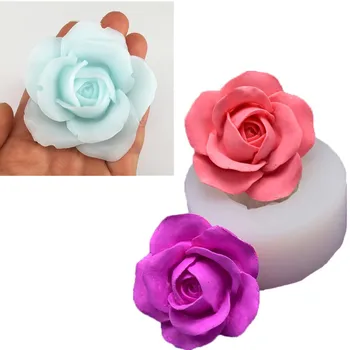 Flexibil DIY Lumânare Meserii Forme Ușor Unmold Bicarbonat de Instrumente 3D Rose Floare Minge în Formă de Manual de Silicon Săpun Tort Lumânare Mucegai