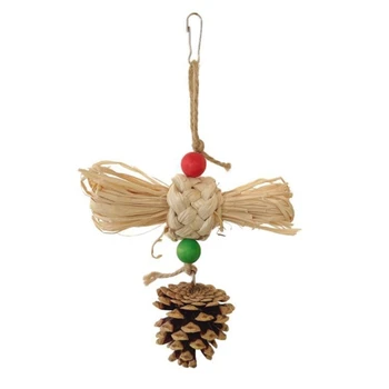 270F Papagali de Jucărie Colivie Ruperea Leagăn Jucărie din Lemn Bloc de Păsări de Mestecat Jucării pentru Mediu, Mare, Păsări de Colivie Hamster Agățat de Jucărie
