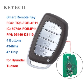 Keyecu Inteligent de la Distanță Masina de telecomandă Buton de 4 434Mhz 47 Cip pentru Hyundai Tucson 2018 2019 2020 FCC ID: TQ8-FOB-4F11, P/N: 95440-D3110