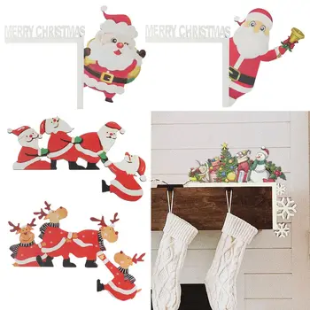 De Vânzare la cald 2022 Ușa de Crăciun Rama Decor Lemn Mos Craciun Elan Ornamente Craciun Fericit tocului Decor pentru Casa de Vacanta