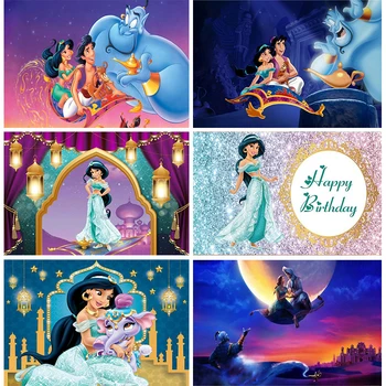 Aladdin Jasmine Fondul Fete Printesa 1 Nou-nascut Fericit Ziua de naștere Petrecere Copil de Dus Fotografie Fotografie de Fundal Banner Decor