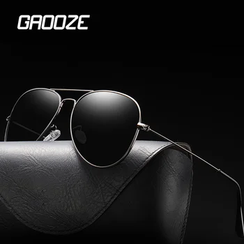 GAOOZE Polarizat ochelari de Soare pentru Barbati Femei 2021 Epocă Pilot Anti-orbire Conducere Supradimensionat Negru de Brand Designer de Ochelari de Soare YJ062