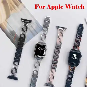 Rășină curea de Ceas pentru apple watch band 42mm 38mm 41mm 40mm 44mm 45mm curea din otel Inoxidabil pentru iwatch 7 seria 6 5 4 3 2 correa