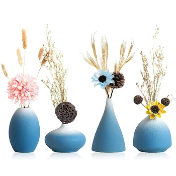 Flori moderne Vaza Ceramica Vaza Mica pentru Living Decoratiuni Fermă de Răchită Vaze Albastru cu Alb Decorative